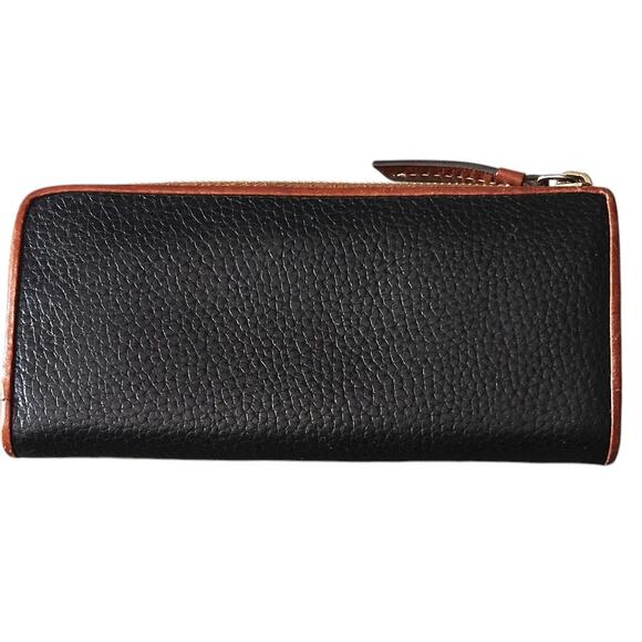 Dooney & Bourke Vintage Pebbled Leather Black & Tan Wallet - Picture 6 of 8